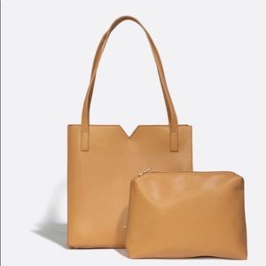 Pixie Mood Camel Tan Tote with Zip Pouch